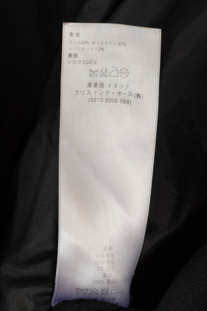 Christian Dior Black Wool-Crepe Flared Jacket Dress