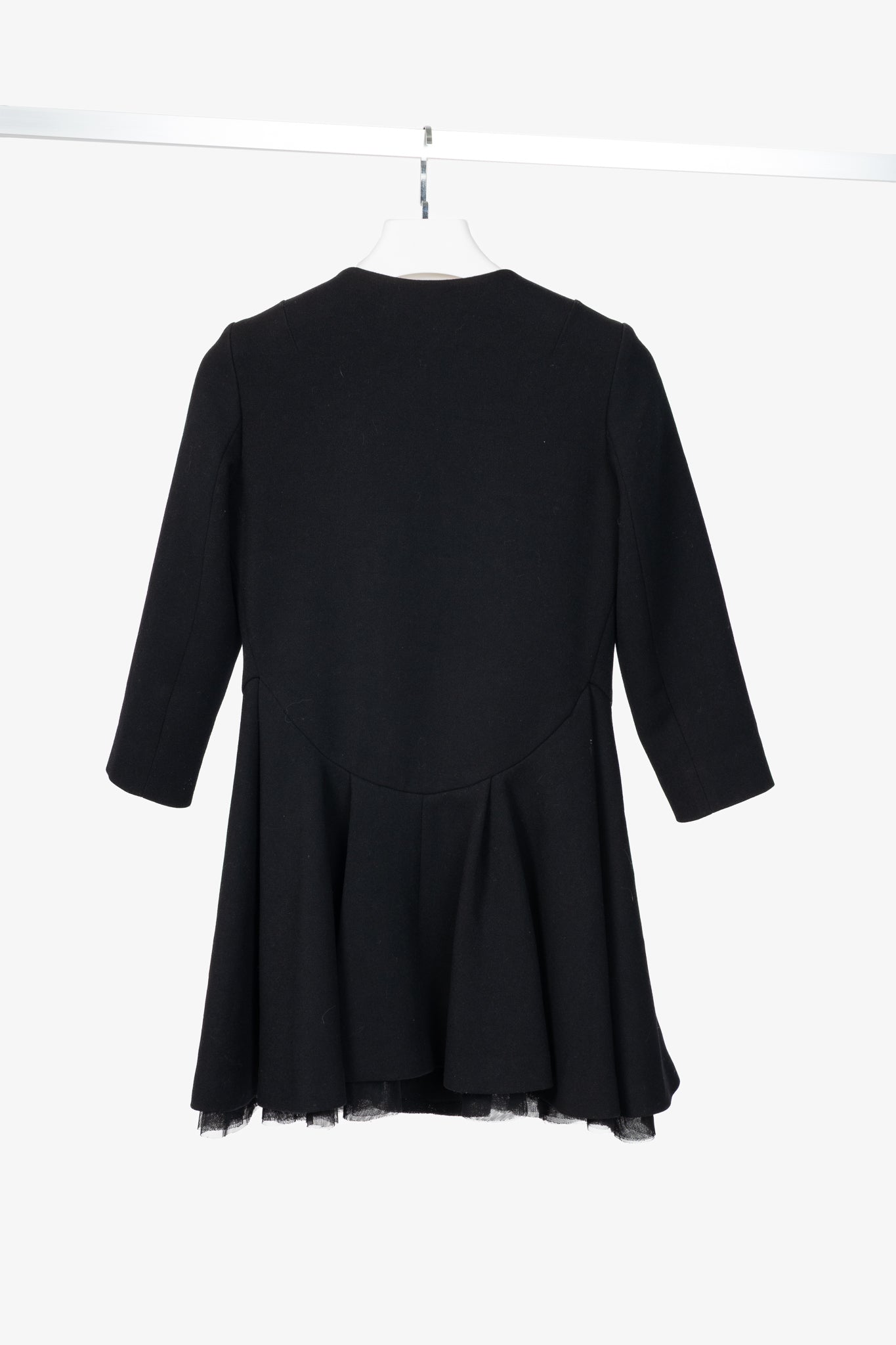 Christian Dior Black Wool-Crepe Flared Jacket Dress