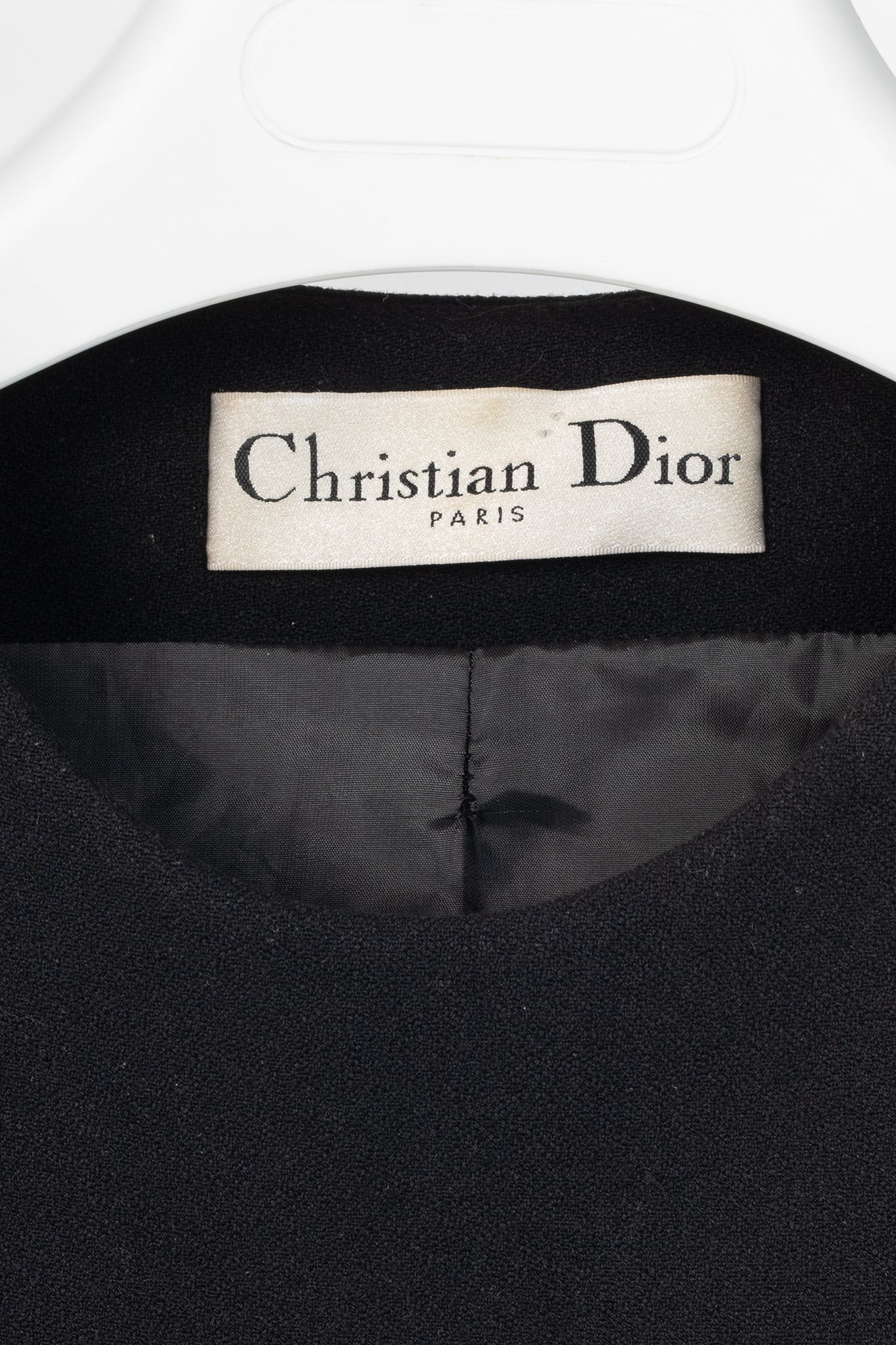 Christian Dior Black Wool-Crepe Flared Jacket Dress
