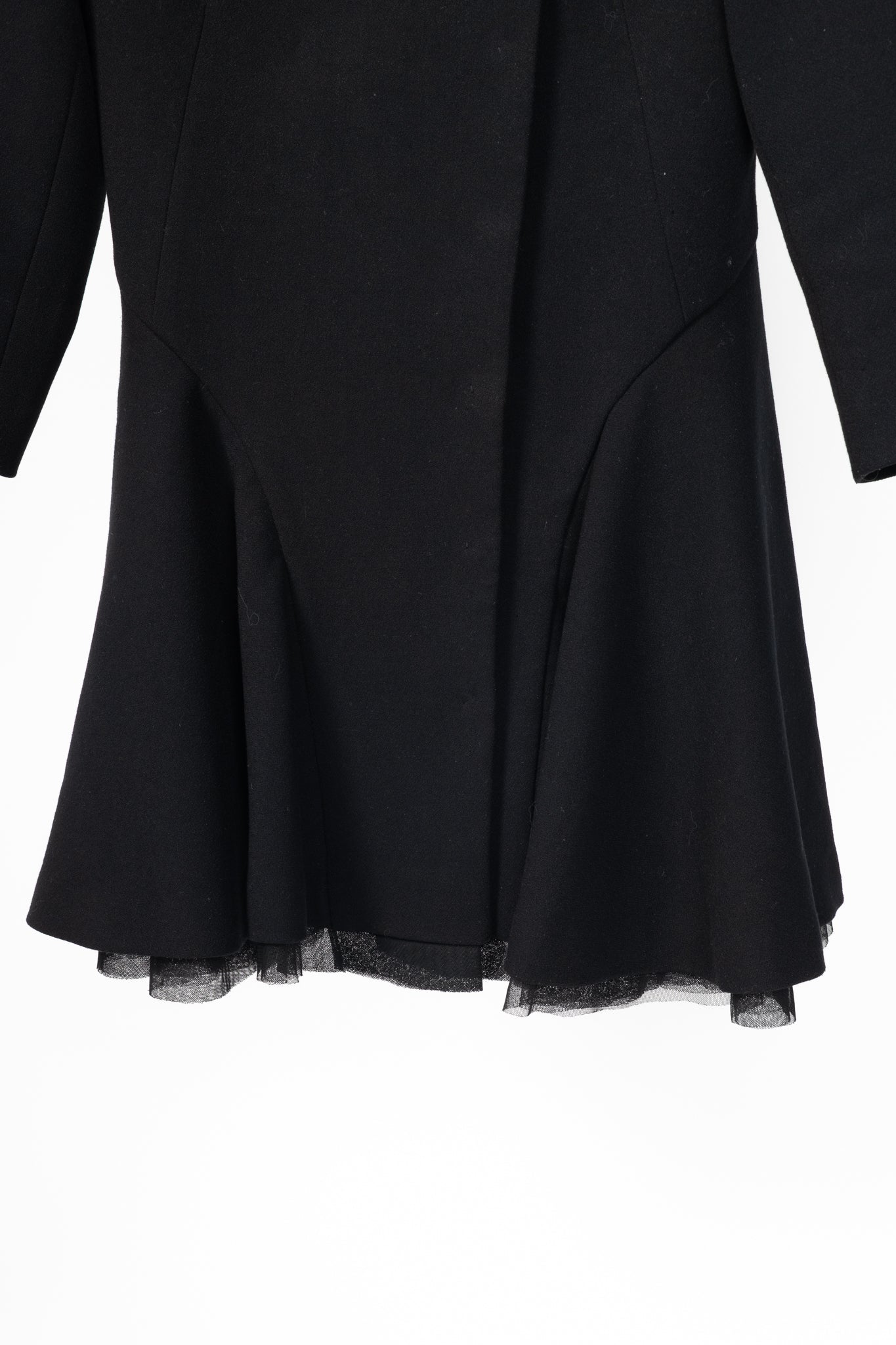 Christian Dior Black Wool-Crepe Flared Jacket Dress