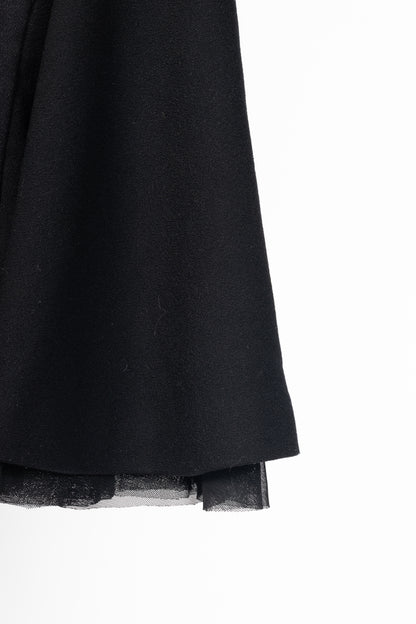 Christian Dior Black Wool-Crepe Flared Jacket Dress