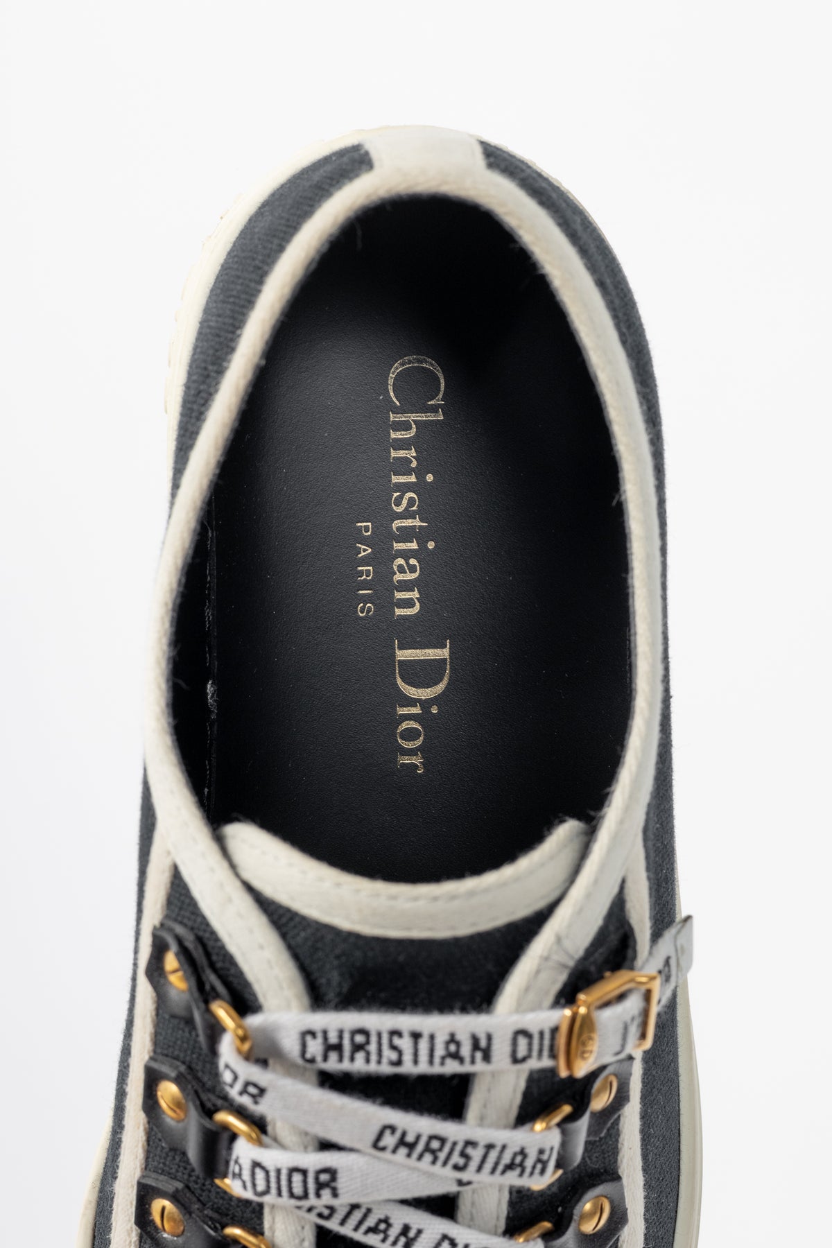 Christian Dior Walk'N'Dior Black Canvas Lace-Up Low-Top Sneakers