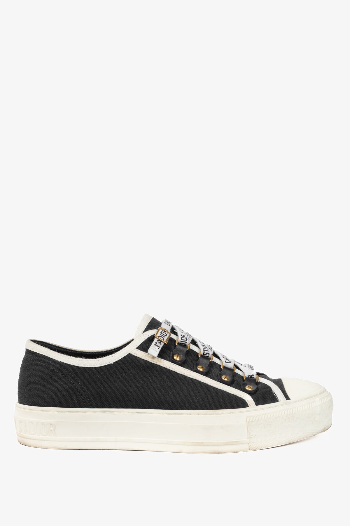 Christian Dior Walk'N'Dior Black Canvas Lace-Up Low-Top Sneakers