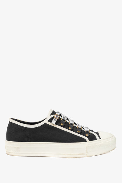 Christian Dior Walk'N'Dior Black Canvas Lace-Up Low-Top Sneakers