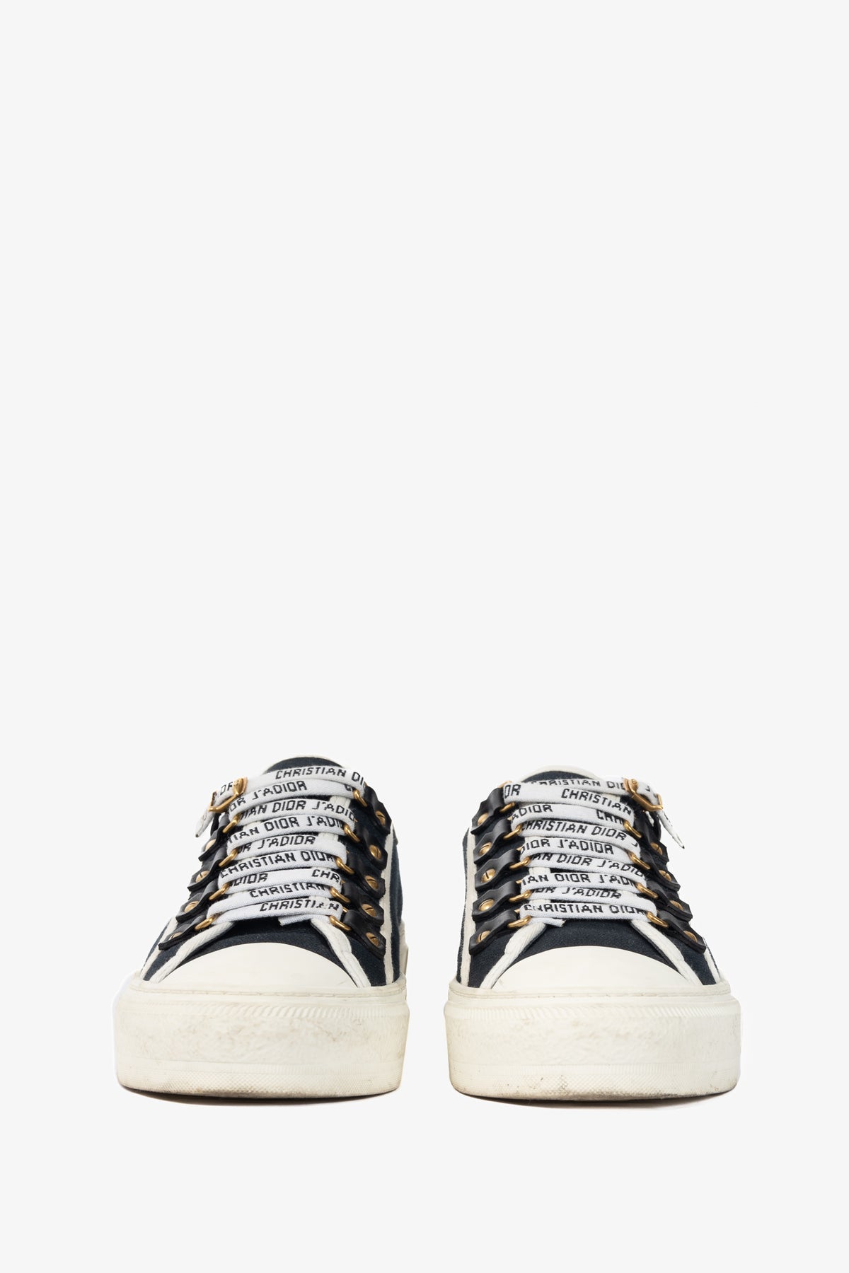 Christian Dior Walk'N'Dior Black Canvas Lace-Up Low-Top Sneakers