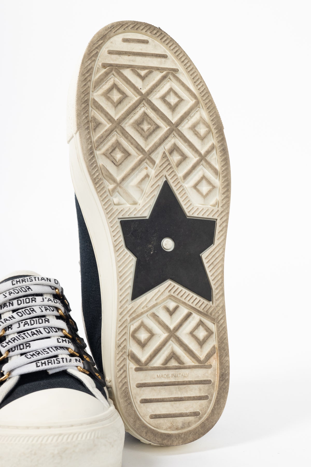 Christian Dior Walk'N'Dior Black Canvas Lace-Up Low-Top Sneakers