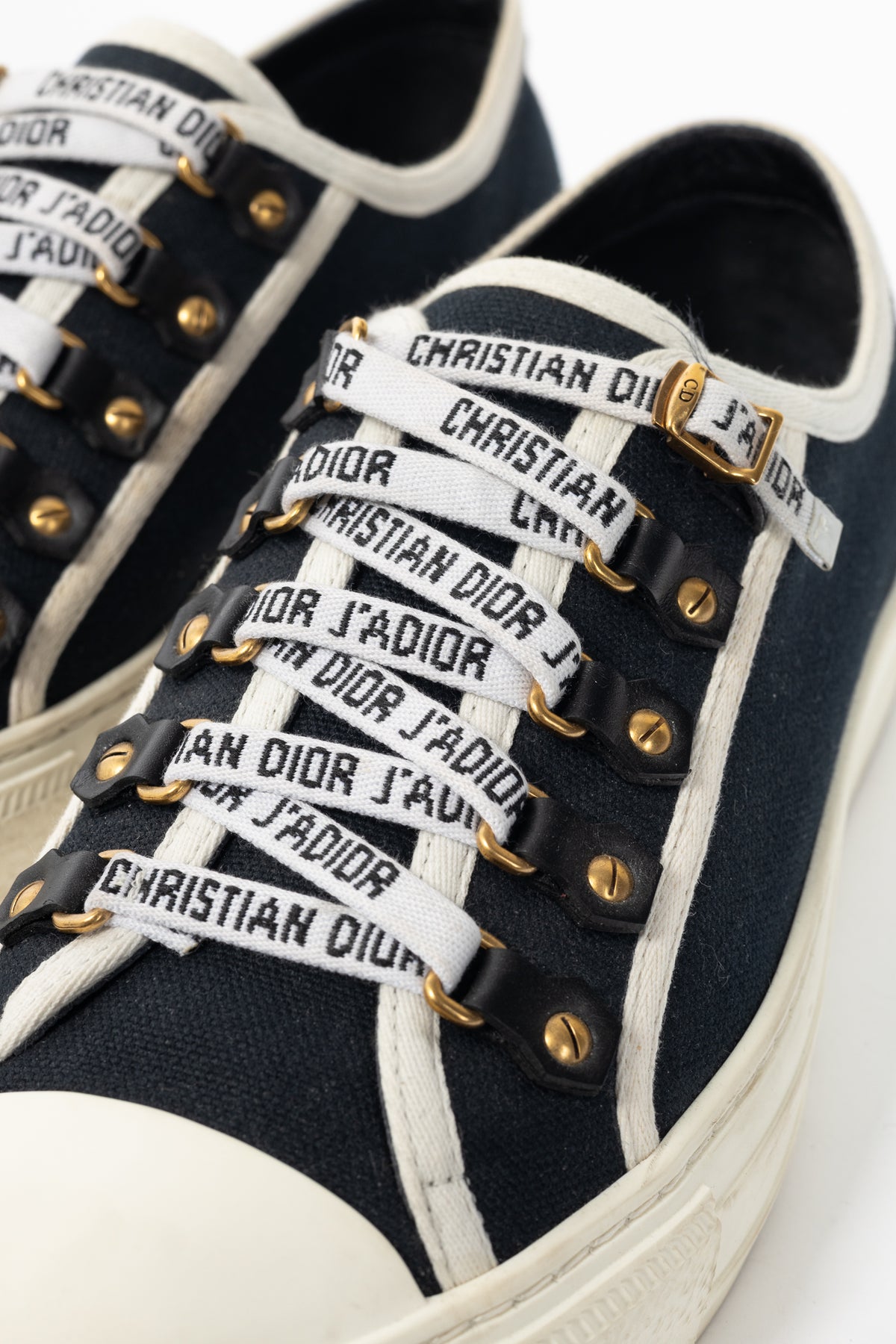 Christian Dior Walk'N'Dior Black Canvas Lace-Up Low-Top Sneakers