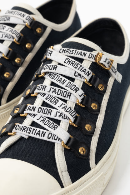 Christian Dior Walk'N'Dior Black Canvas Lace-Up Low-Top Sneakers