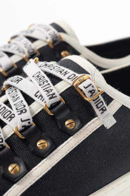 Christian Dior Walk'N'Dior Black Canvas Lace-Up Low-Top Sneakers