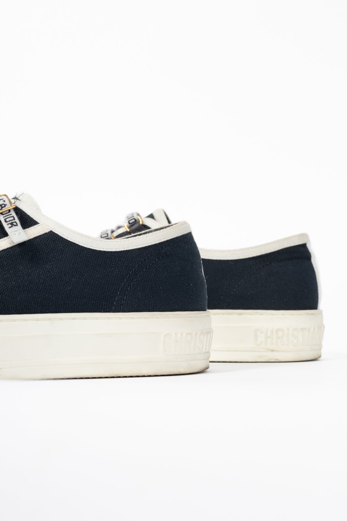 Christian Dior Walk'N'Dior Black Canvas Lace-Up Low-Top Sneakers