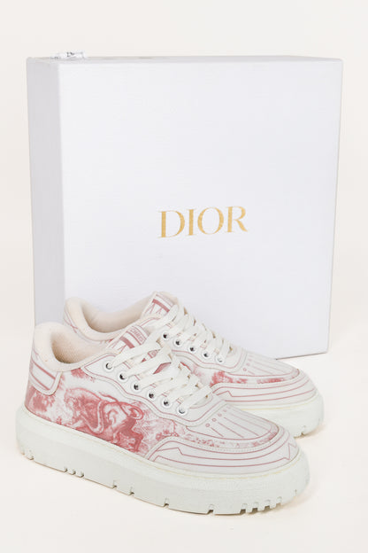 Dior Addict Framboise Toile de Jouy Neoprene Low-Top Sneakers