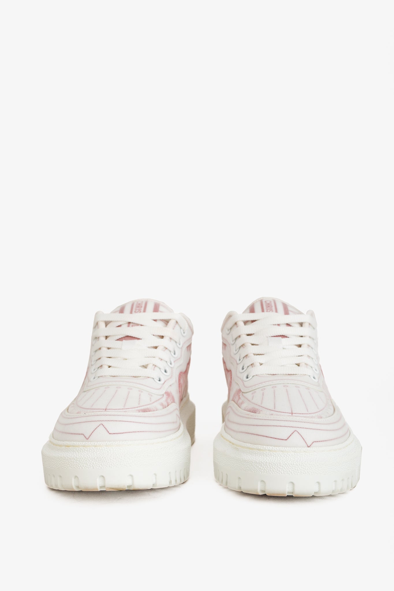 Dior Addict Framboise Toile de Jouy Neoprene Low-Top Sneakers