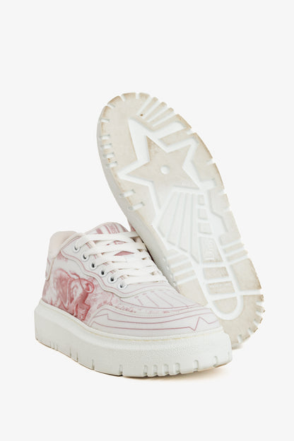 Dior Addict Framboise Toile de Jouy Neoprene Low-Top Sneakers