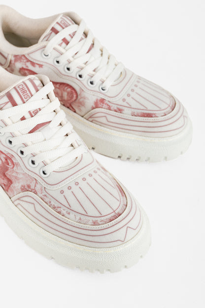 Dior Addict Framboise Toile de Jouy Neoprene Low-Top Sneakers
