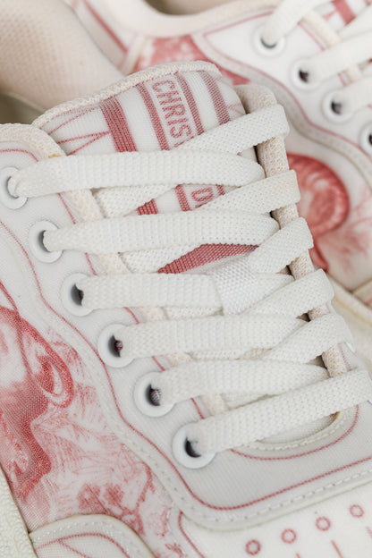 Dior Addict Framboise Toile de Jouy Neoprene Low-Top Sneakers
