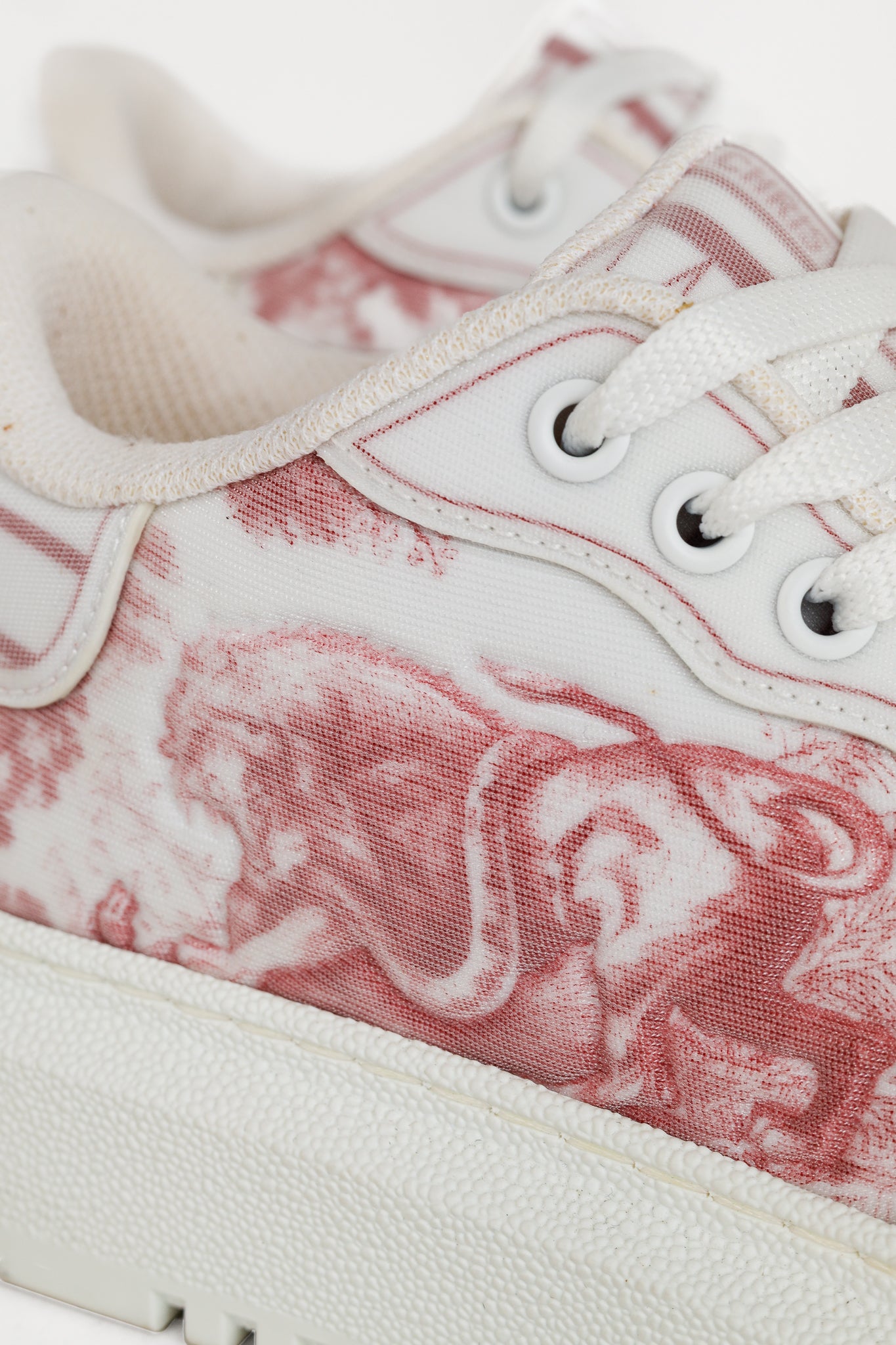 Dior Addict Framboise Toile de Jouy Neoprene Low-Top Sneakers