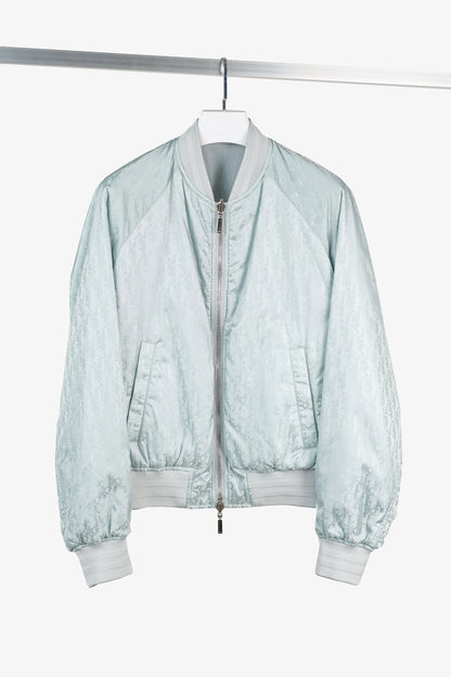 Dior Reversible Gray Oblique Nylon Bomber Jacket
