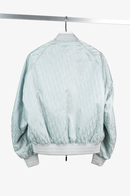 Dior Reversible Gray Oblique Nylon Bomber Jacket