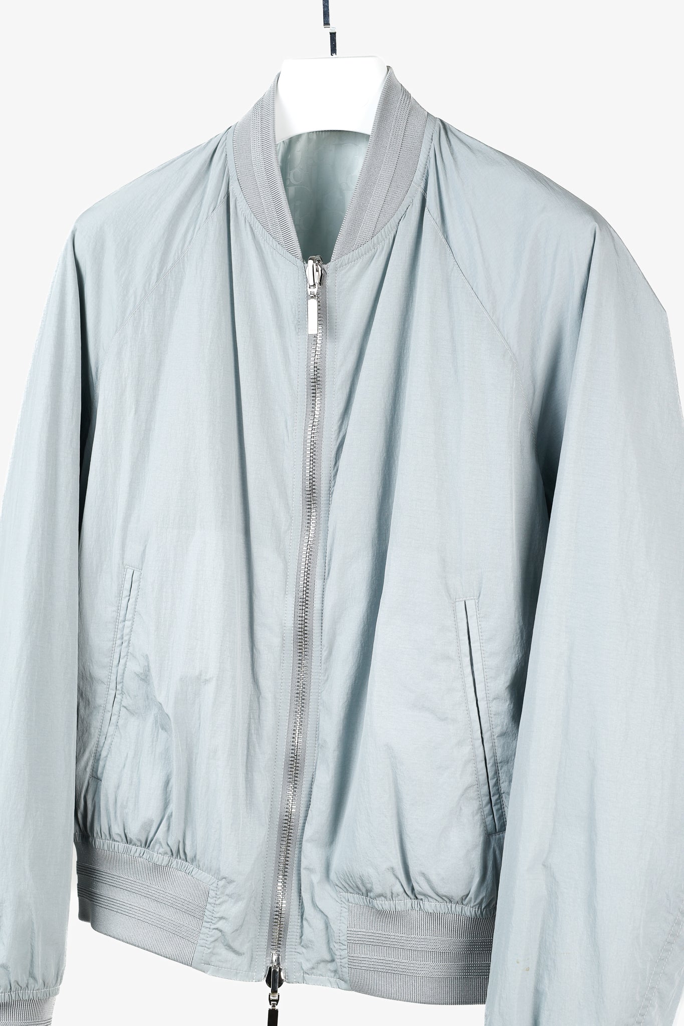 Dior Reversible Gray Oblique Nylon Bomber Jacket