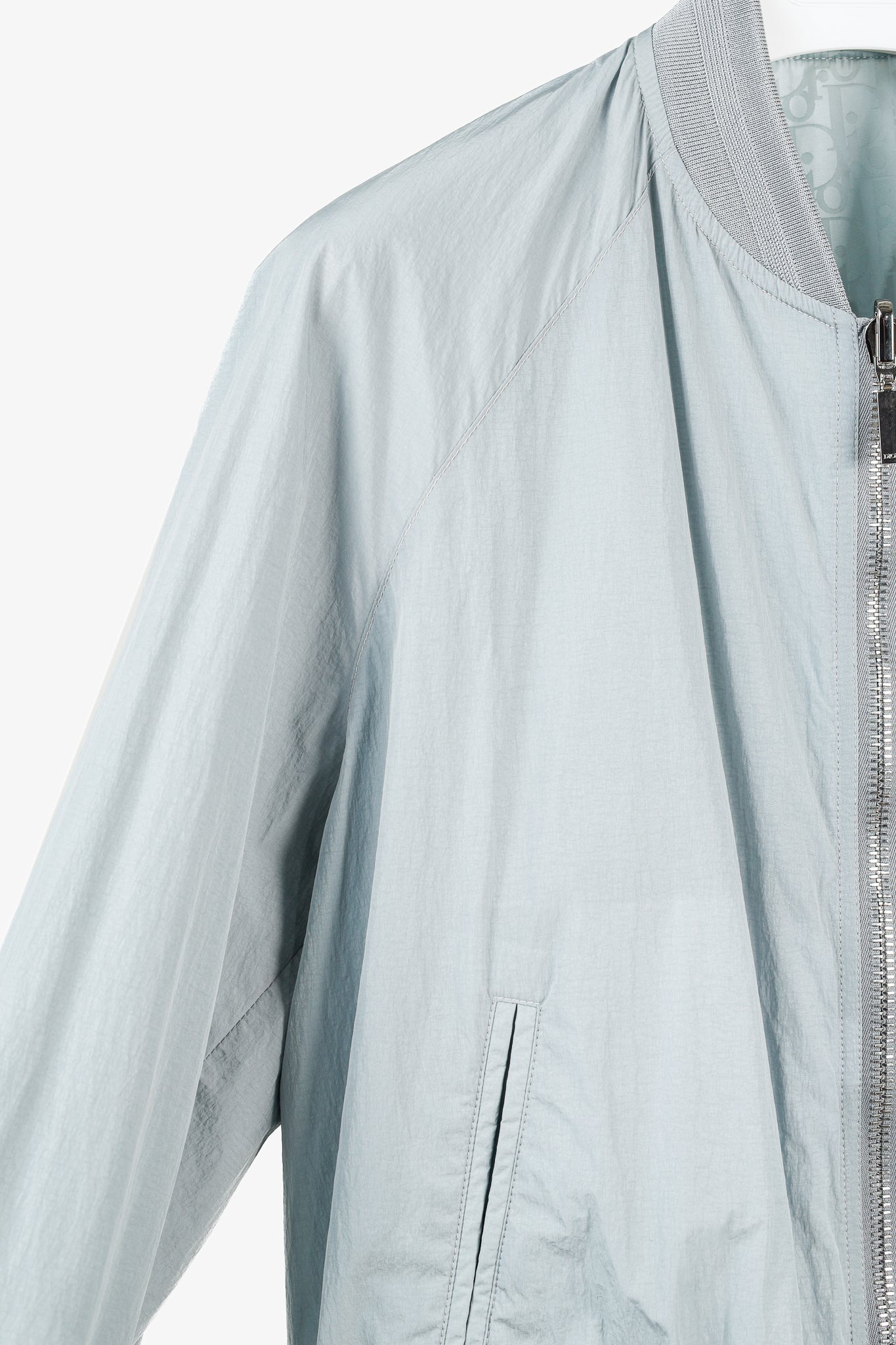 Dior Reversible Gray Oblique Nylon Bomber Jacket