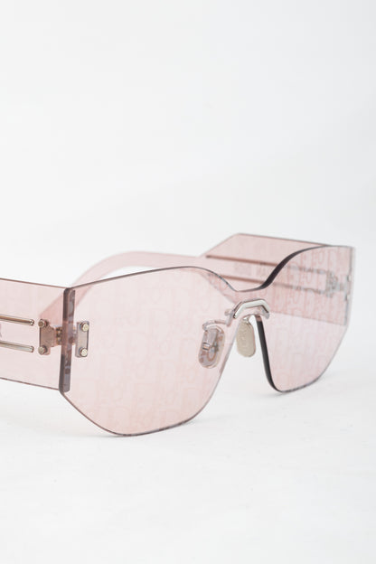 Christian Dior DiorClub M6U Pink Monogram Shield Sunglasses