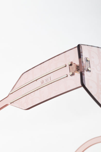 Christian Dior DiorClub M6U Pink Monogram Shield Sunglasses