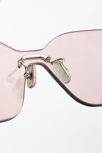 Christian Dior DiorClub M6U Pink Monogram Shield Sunglasses