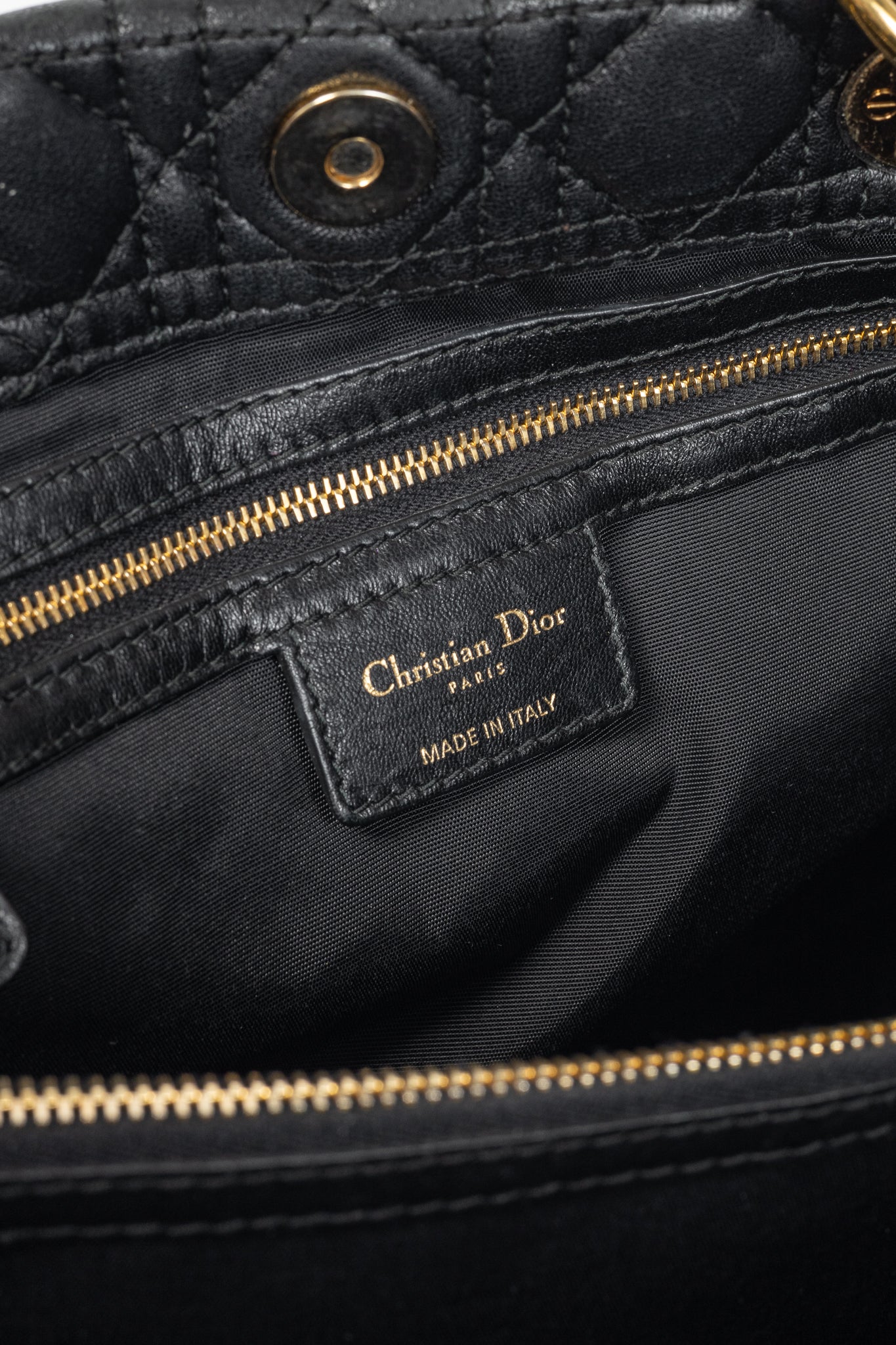 Christian Dior Lady Dior Black Cannage Lambskin Tote