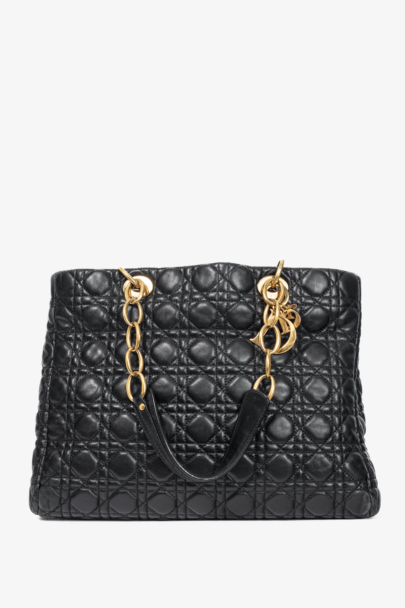 Christian Dior Lady Dior Black Cannage Lambskin Tote