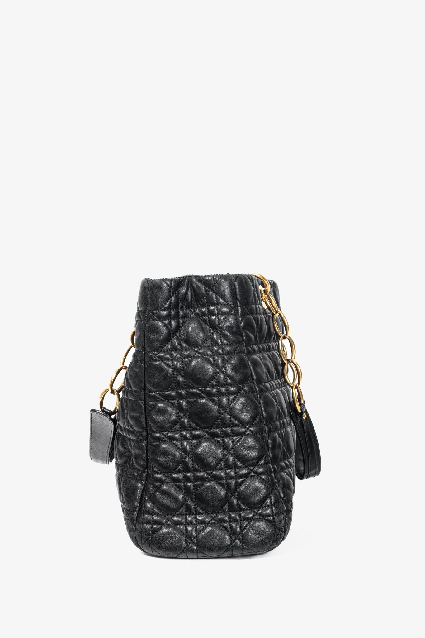 Christian Dior Lady Dior Black Cannage Lambskin Tote