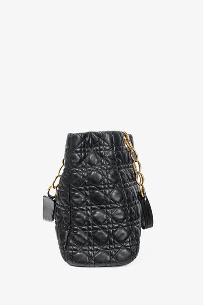Christian Dior Lady Dior Black Cannage Lambskin Tote
