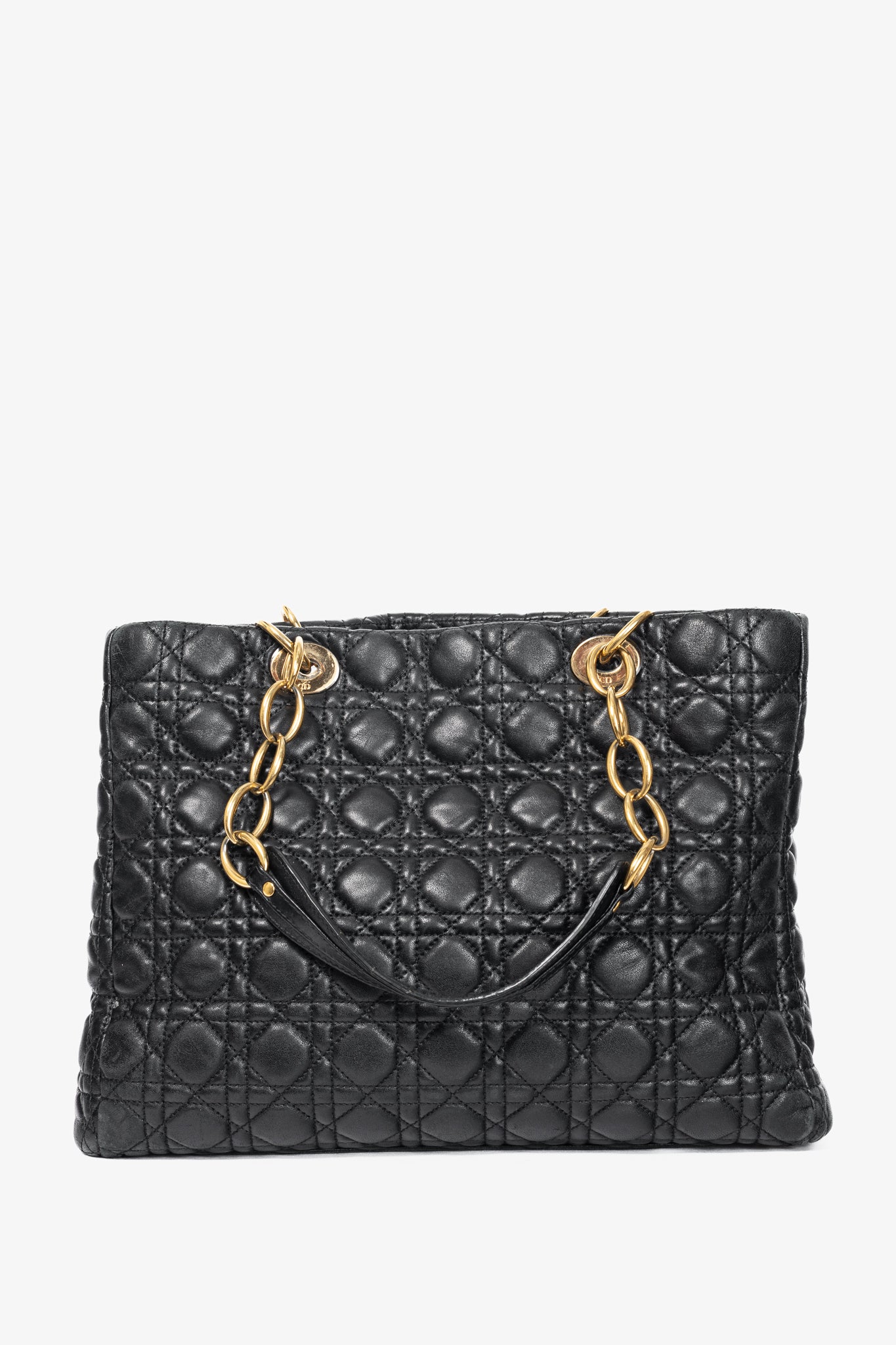 Christian Dior Lady Dior Black Cannage Lambskin Tote