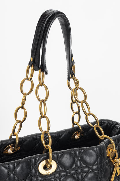 Christian Dior Lady Dior Black Cannage Lambskin Tote