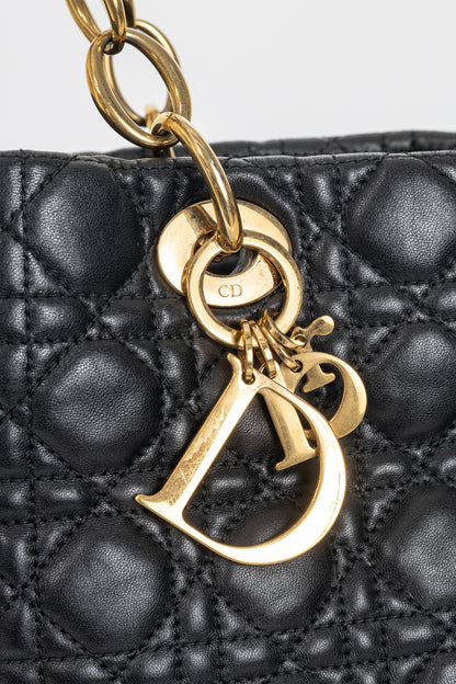 Christian Dior Lady Dior Black Cannage Lambskin Tote