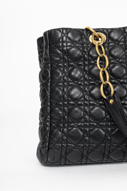 Christian Dior Lady Dior Black Cannage Lambskin Tote