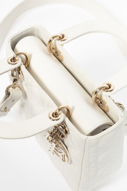Christian Dior Lady Dior White Cannage Leather Tote