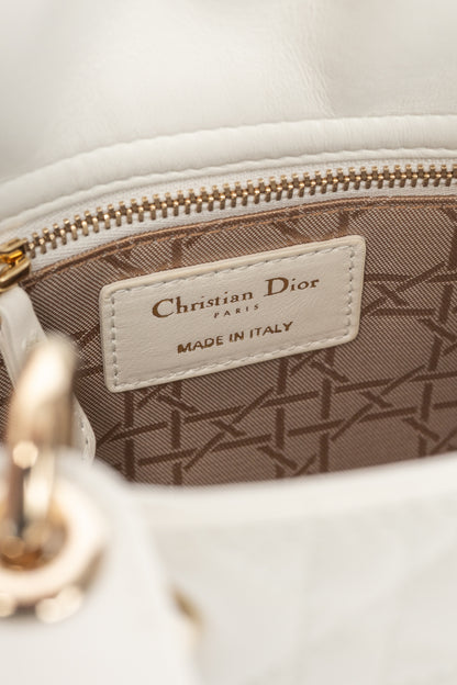 Christian Dior Lady Dior White Cannage Leather Tote
