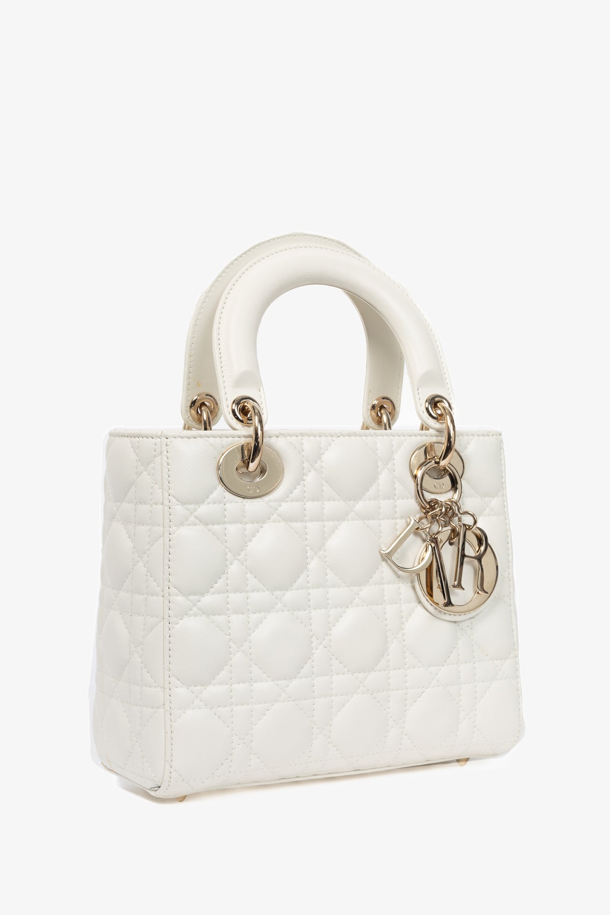 Christian Dior Lady Dior White Cannage Leather Tote
