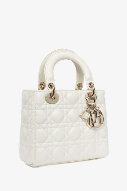 Christian Dior Lady Dior White Cannage Leather Tote