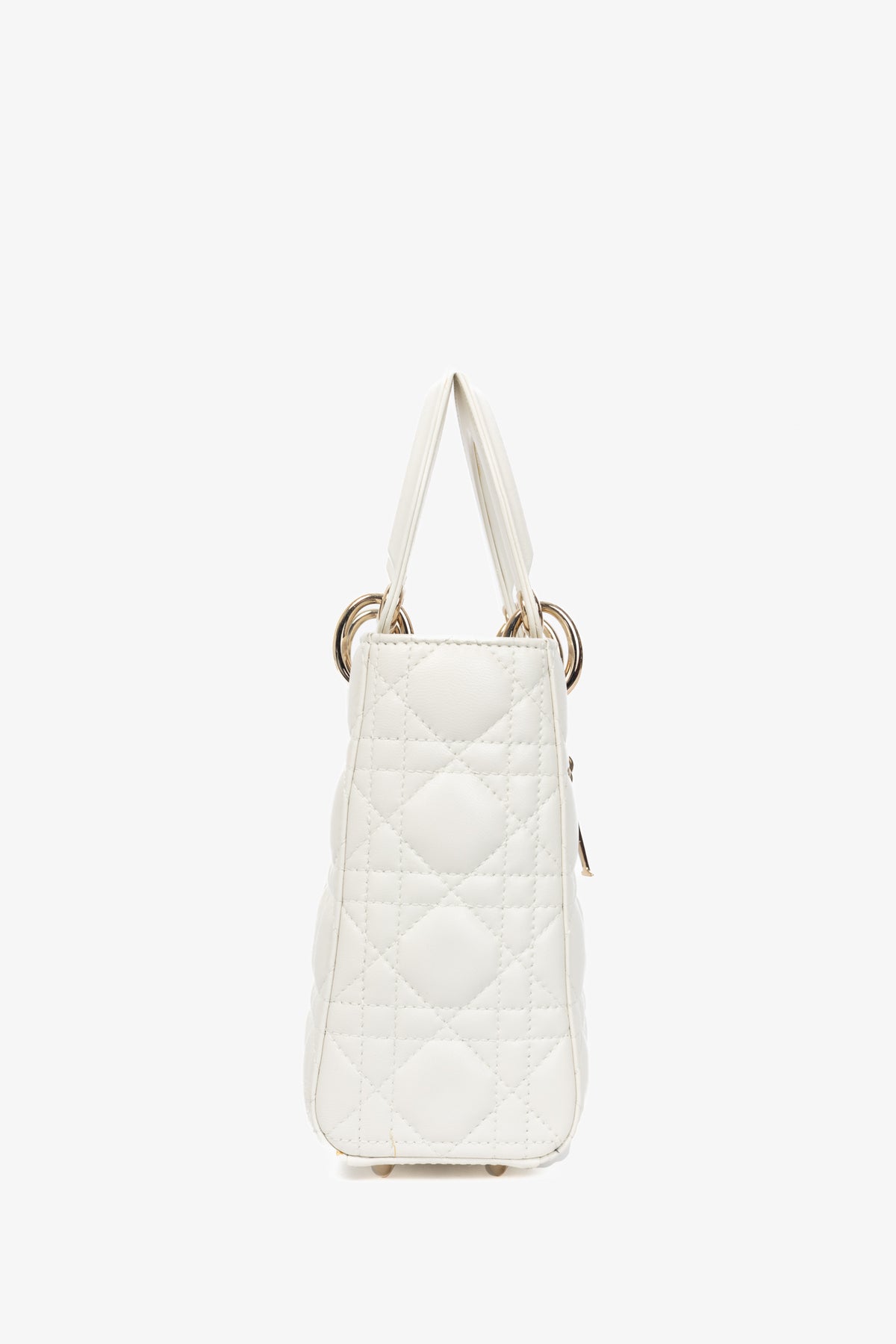 Christian Dior Lady Dior White Cannage Leather Tote