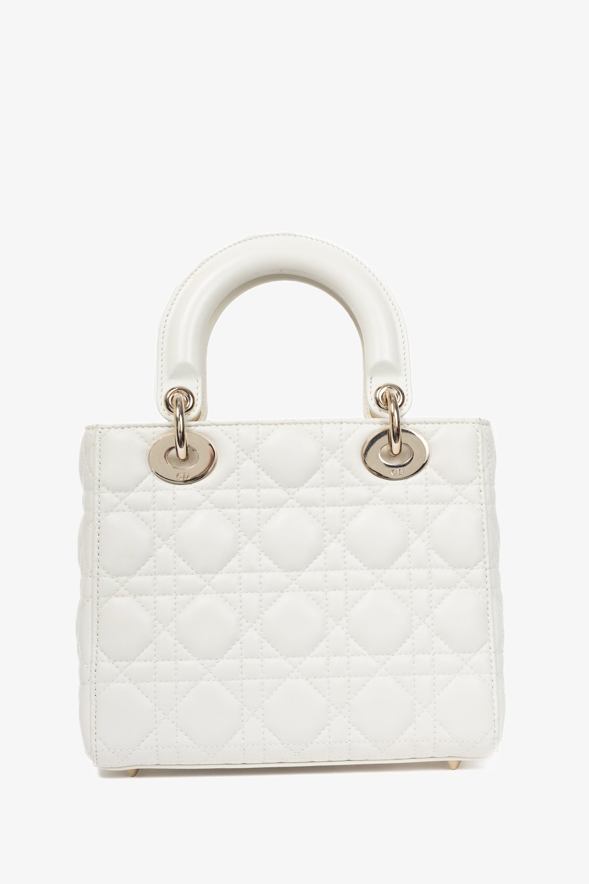 Christian Dior Lady Dior White Cannage Leather Tote