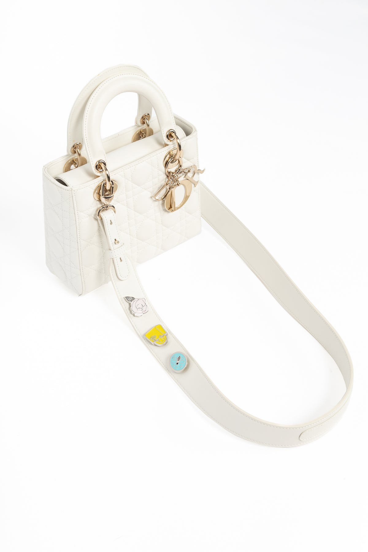 Christian Dior Lady Dior White Cannage Leather Tote