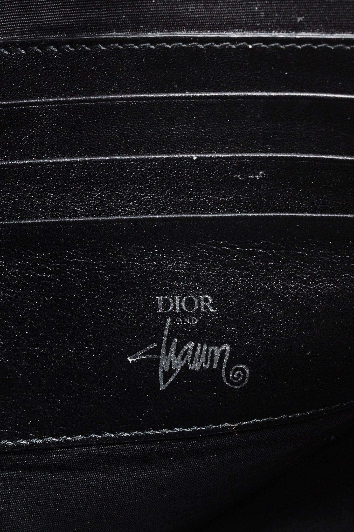 Dior X Shawn Stussy AW/20 Black Pebbled Leather Large Clutch