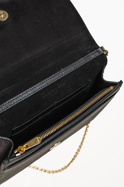 Christian Dior 30 Montaigne Black Leather 2-in-1 Pouch