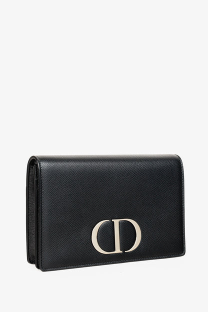 Christian Dior 30 Montaigne Black Leather 2-in-1 Pouch