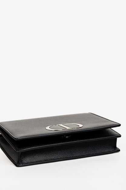 Christian Dior 30 Montaigne Black Leather 2-in-1 Pouch