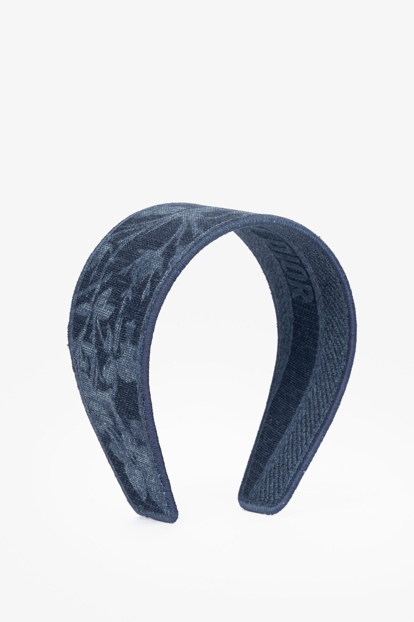 Christian Dior Blue Toile de Jouy Denim Headband