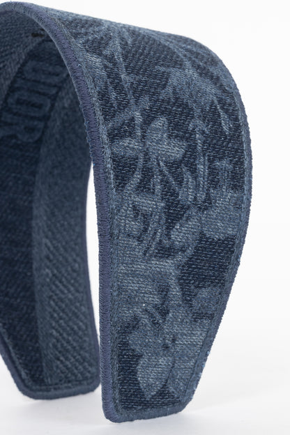 Christian Dior Blue Toile de Jouy Denim Headband