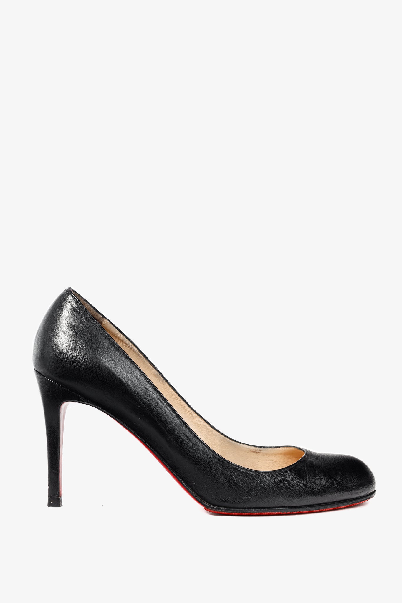 Christian Louboutin Simple Black Leather Pumps