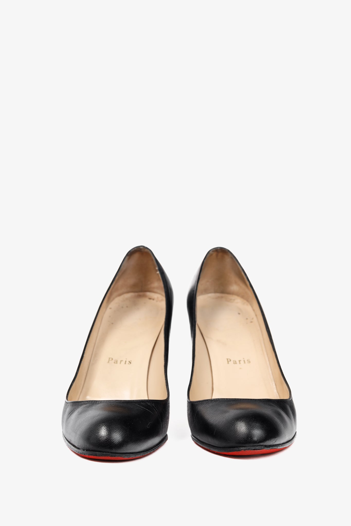 Christian Louboutin Simple Black Leather Pumps